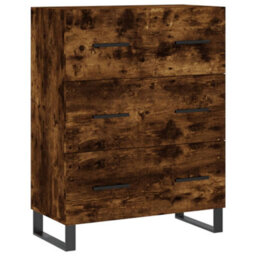 Berkfield Highboard Smoked Oak 69.5X34X180 Cm Engineered Wood - thumbnail 7