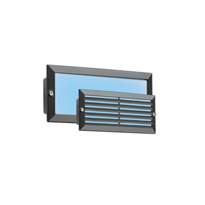 Luminosa Lighting Luminosa Blue Led Recessed Brick Light - Black Fascia, 230V Ip54 5W