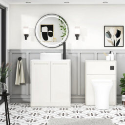 Royal Bathrooms Royal Bathroom Elmore 700mm Classic White Freestanding Countertop Bathroom Vanity Unit 2 Door With Round Basin - thumbnail 5