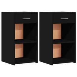 Berkfield Bedside Cabinets 2 Pcs Black 35X34X65 Cm Engineered Wood - thumbnail 2