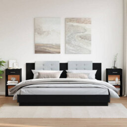 Berkfield Bedside Cabinets 2 Pcs Black 35X34X65 Cm Engineered Wood - thumbnail 3