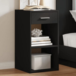 Berkfield Bedside Cabinets 2 Pcs Black 35X34X65 Cm Engineered Wood - thumbnail 1