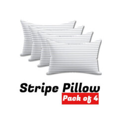 CHILIMILII Stripe Pillows Hollowfiber Extra Filled Plump Bounce Neck Back Head Support Bed Pillows Pack Of 4 - thumbnail 1
