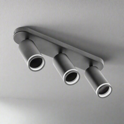 CGC Lighting Cgc Solis Black Triple Gu10 Ceiling Spotlight With Halo Ring Adjustable Spot Bar - image 1