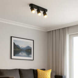 CGC Lighting Cgc Solis Black Triple Gu10 Ceiling Spotlight With Halo Ring Adjustable Spot Bar - thumbnail 7