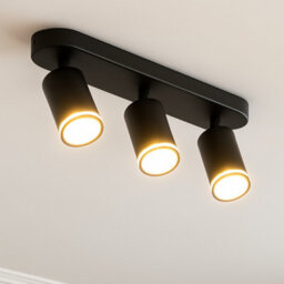 CGC Lighting Cgc Solis Black Triple Gu10 Ceiling Spotlight With Halo Ring Adjustable Spot Bar - thumbnail 5