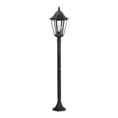 Elegant Ip44 Outdoor Bollard Light In Black & Silver - 1200mm Tall 60W E27 Lantern - image 1