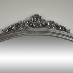 The Online Mirror Shop Overmantle Mirror Richmond Arched Shape With Antique Silver Frame- H 91Cm X W 122Cmx D 5Cm For Hanging Anywhere Inside Of The Home - thumbnail 3