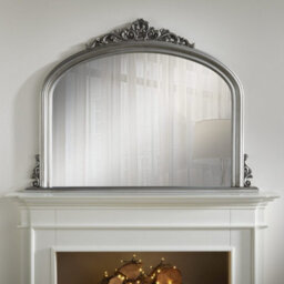 The Online Mirror Shop Overmantle Mirror Richmond Arched Shape With Antique Silver Frame- H 91Cm X W 122Cmx D 5Cm For Hanging Anywhere Inside Of The Home - thumbnail 2