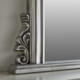 The Online Mirror Shop Overmantle Mirror Richmond Arched Shape With Antique Silver Frame- H 91Cm X W 122Cmx D 5Cm For Hanging Anywhere Inside Of The Home - thumbnail 4