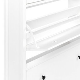 Wyld And Coco Nordichome White Mdf Shoe Storage Cabinet - 12-Pair Hallway Organizer, 2 Compartments, W89 X D30 X H127Cm - thumbnail 8