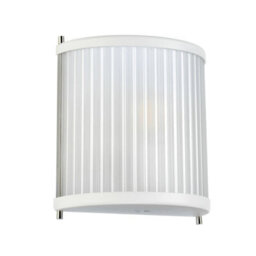 Elegant White Satin Wall Light With Polished Nickel Finish - Led E27 60W - thumbnail 2