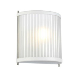 Elegant White Satin Wall Light With Polished Nickel Finish - Led E27 60W