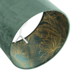 Happy Homewares Forest Green Velvet Lamp Shade With Inner Shiny Gold Palm Tree Design - thumbnail 5