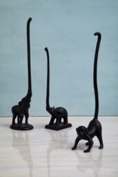 Orsina Fauna Black Elephant Toilet Roll Holder Tail - thumbnail 6