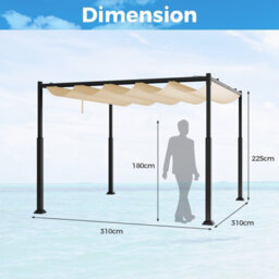 Gainoom 310 X 310Cm Outdoor Pergola Modern Sunshade Pavilion Grill Gazebo Yard Grape Trellis Pergola - thumbnail 2