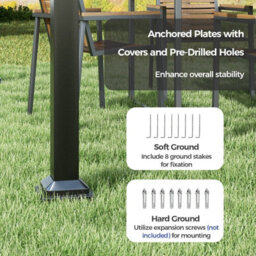 Gainoom 310 X 310Cm Outdoor Pergola Modern Sunshade Pavilion Grill Gazebo Yard Grape Trellis Pergola - thumbnail 7