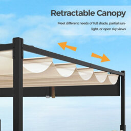 Gainoom 310 X 310Cm Outdoor Pergola Modern Sunshade Pavilion Grill Gazebo Yard Grape Trellis Pergola - thumbnail 6