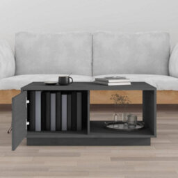 Berkfield Modern Coffee Table Grey 80X50X35.5 Cm Solid Wood Pine - thumbnail 3