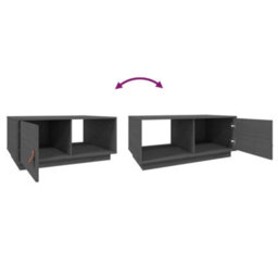 Berkfield Modern Coffee Table Grey 80X50X35.5 Cm Solid Wood Pine - thumbnail 9