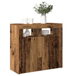 Berkfield Sideboard With Led Lights Old Wood 80X35X75 Cm Engineered Wood - thumbnail 1