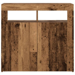 Berkfield Sideboard With Led Lights Old Wood 80X35X75 Cm Engineered Wood - thumbnail 7