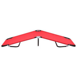 Berkfield Folding Sun Lounger Red Steel - thumbnail 3
