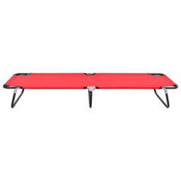 Berkfield Folding Sun Lounger Red Steel - thumbnail 2
