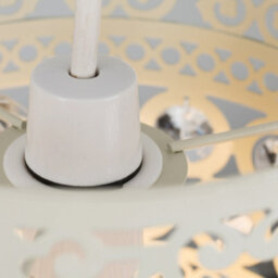 Valuelights Moroccan Contemporary Moroccan Style Shabby Chic White Metal Jewelled Ball Ceiling Light Shade (D)18Cm - thumbnail 3
