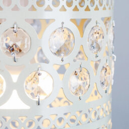 Valuelights Moroccan Contemporary Moroccan Style Shabby Chic White Metal Jewelled Ball Ceiling Light Shade (D)18Cm - thumbnail 5