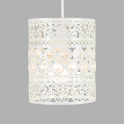 Valuelights Moroccan Contemporary Moroccan Style Shabby Chic White Metal Jewelled Ball Ceiling Light Shade (D)18Cm - thumbnail 2