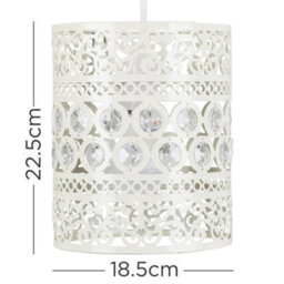 Valuelights Moroccan Contemporary Moroccan Style Shabby Chic White Metal Jewelled Ball Ceiling Light Shade (D)18Cm - thumbnail 7