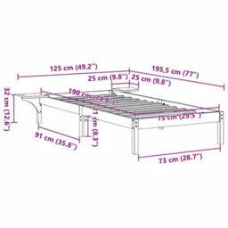 Berkfield Bed Frame With Bedside Tables Brown Brown - thumbnail 9