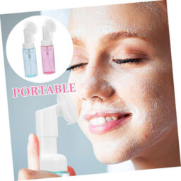 2 Pack 60Ml Clear Foaming Soap Dispenser With Brush, Refillable Pump Bottle For Face, Body, And Gel, Red And Green - thumbnail 5