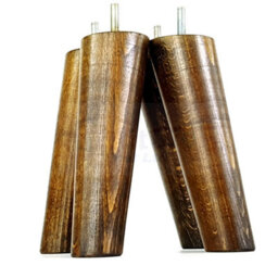 L&F Wood Legs Dark Walnut Washed 160mm High Set Of 4 Angled Replacement Furniture Feet Settee Chairs Sofas Footstools M8 - thumbnail 4