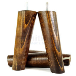 L&F Wood Legs Dark Walnut Washed 160mm High Set Of 4 Angled Replacement Furniture Feet Settee Chairs Sofas Footstools M8 - thumbnail 3