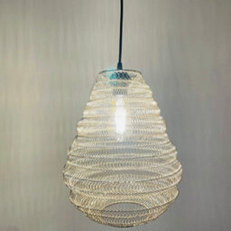 CGC Lighting Cgc Casablanca Medium Silver Mesh Morrocan Metal Ceiling Pendant Light And Lamp Shade - thumbnail 4
