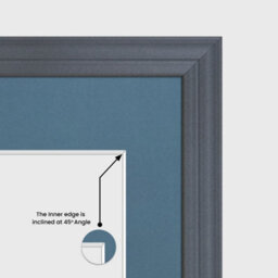 AK Frames 20X14 Dark Grey Classic Multi Photo Frame With Pompadour Mount - Holds 2 Apertures (2X) A4 Photos - thumbnail 7
