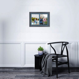 AK Frames 20X14 Dark Grey Classic Multi Photo Frame With Pompadour Mount - Holds 2 Apertures (2X) A4 Photos - thumbnail 3