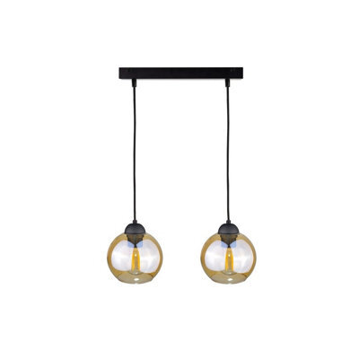 Luminosa Lighting Luminosa Ambre Bar Pendant Ceiling Light Black, 50Cm, 2X E27