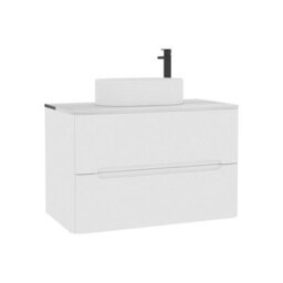 Royal Bathrooms Venice 800mm Gloss White Wall Mounted Bathroom Countertop Vanity Unit 2 Drawer With Peak Basin - thumbnail 7