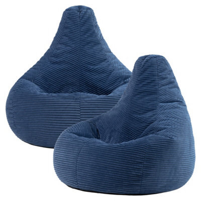 2 Pack Icon Gaming Bean Bag Recliner Jumbo Cord Denim - image 1