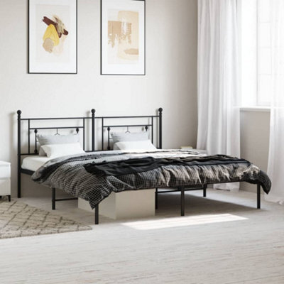 Berkfield Metal Bed Frame Without Mattress With Headboard Black 183X213Cm - image 1