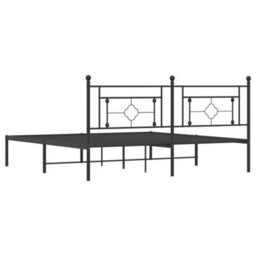 Berkfield Metal Bed Frame Without Mattress With Headboard Black 183X213Cm - thumbnail 7