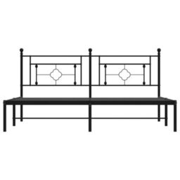 Berkfield Metal Bed Frame Without Mattress With Headboard Black 183X213Cm - thumbnail 5