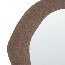 Beliani Wall Mirror Blismes 79 Cm 80 Cm Boucle Brown - thumbnail 6