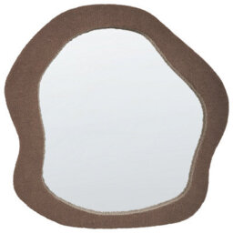 Beliani Wall Mirror Blismes 79 Cm 80 Cm Boucle Brown - thumbnail 4