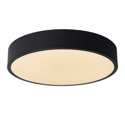 Lucide Unar Modern Flush Ceiling Light 30Cm - Led Dim. - 1X18W 2700K - 3 Stepdim - Black - image 1