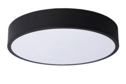 Lucide Unar Modern Flush Ceiling Light 30Cm - Led Dim. - 1X18W 2700K - 3 Stepdim - Black - thumbnail 2