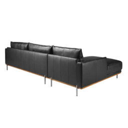 Angel Cerda Luxurious Left Chaise Longue Sofa In Black Leather - thumbnail 5
